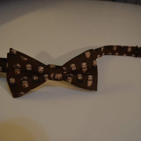Bow Tie Duck Dynasty A/E Adjustable to20' Hand Made Faces Images Print Brown Men - Picture 7 of 8